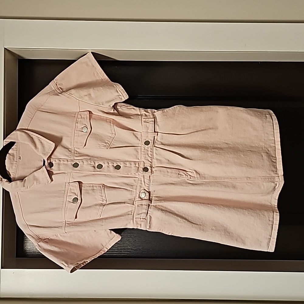 Pink Denim Jumper Dress